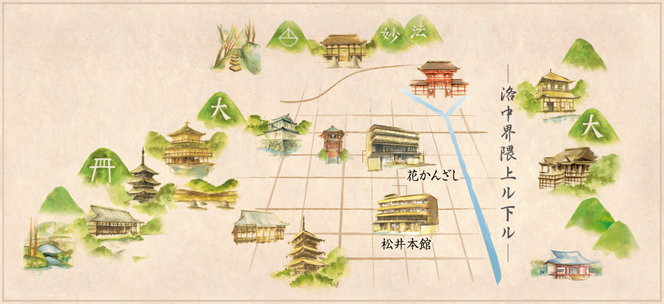 松井本館周辺の世界遺産 マップ